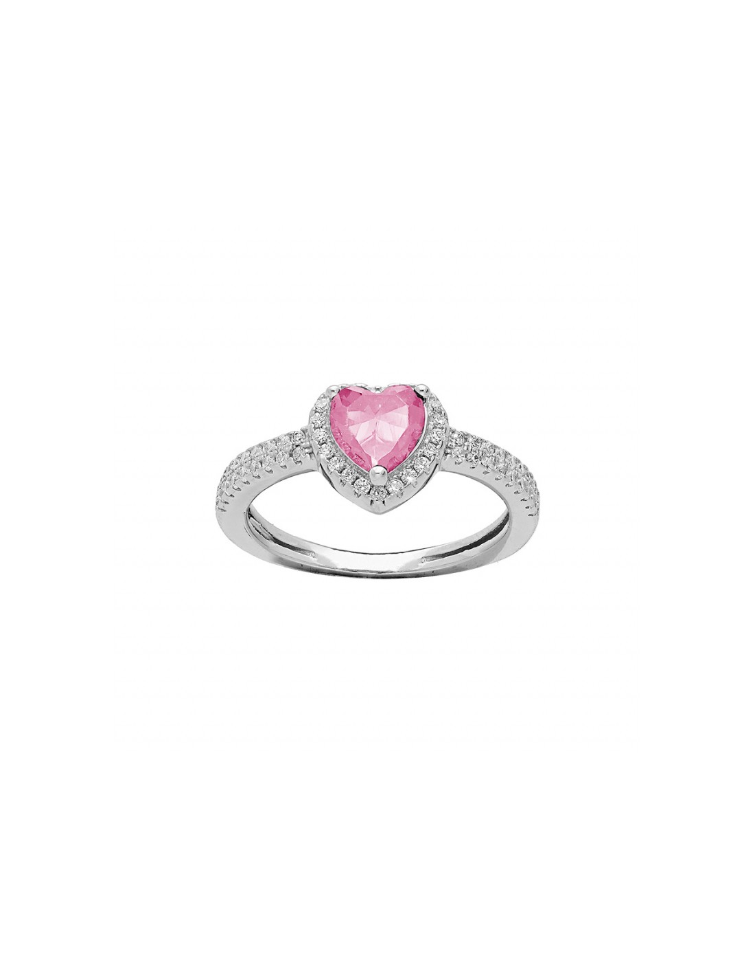 Bague argent rhodi c ur 6mm oxyde rose