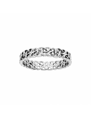 Bague argent rhodié 4mm motif Triskel...