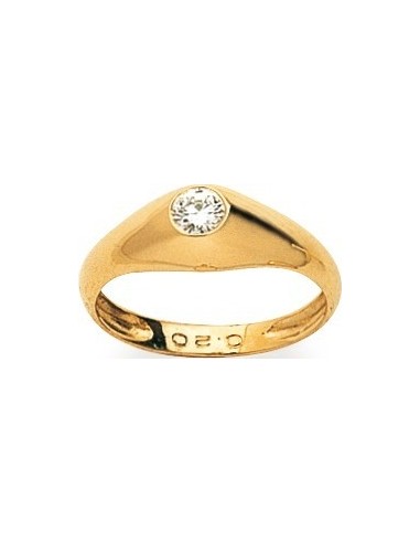 Bague jonc anglais en or 18k diamant 0 20cts GHP1 solitaire