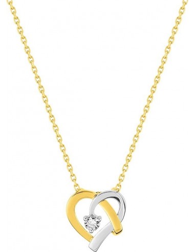 Collier cœur diamants 0.02cts GHP1,...