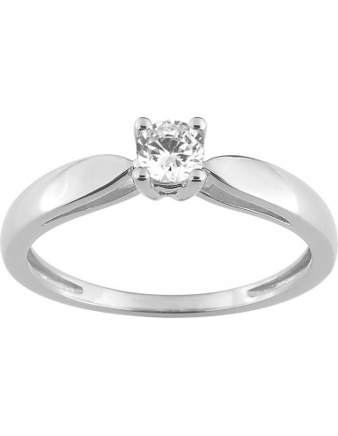 Bague or blanc 18k solitaire diamant...