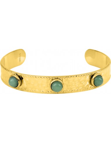 Bracelet acier doré jade vert